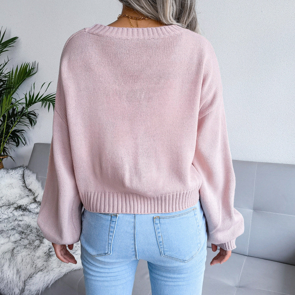Cropped Cloud Cardigan Sweater For Women