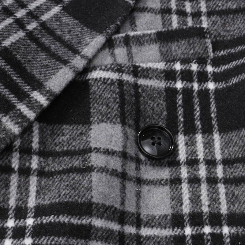 Double-Breasted Casual Slim Plaid Men's Leisure Blazer