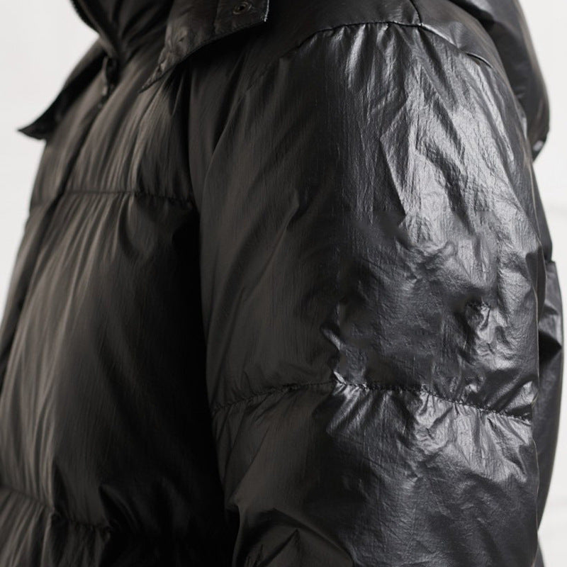 Men's Long Thick Hooded All Weather Down Jacket