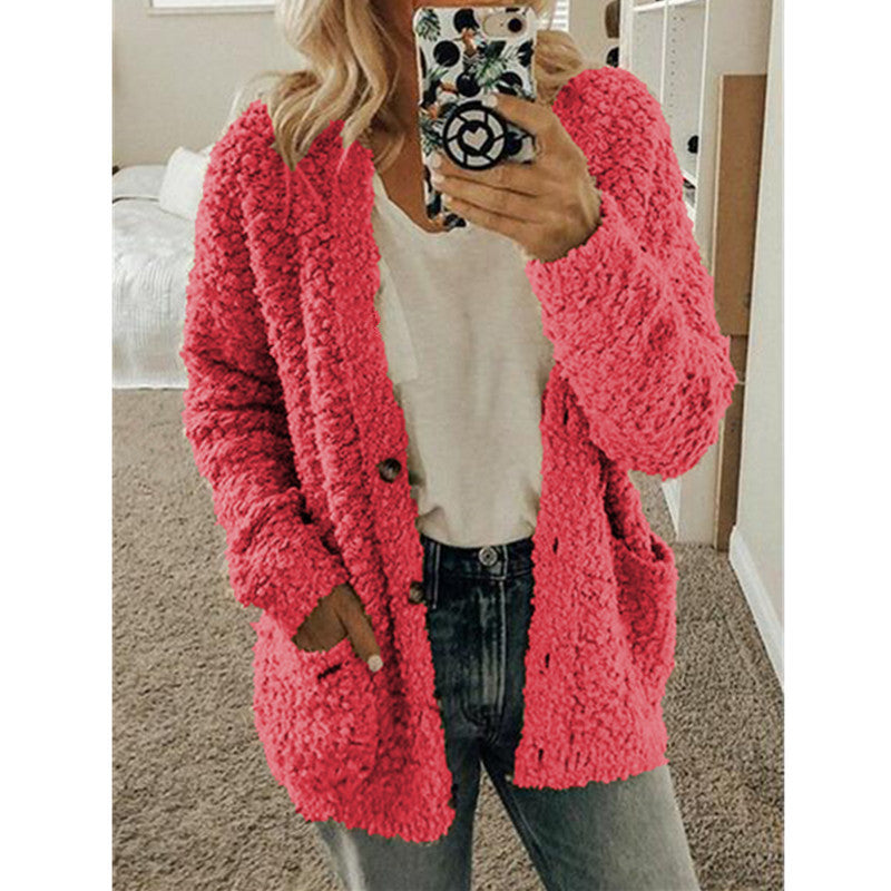 Women's Casual Plush Cardigan Jacket