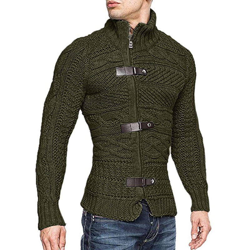 Men's Turtleneck Button Down Sweater
