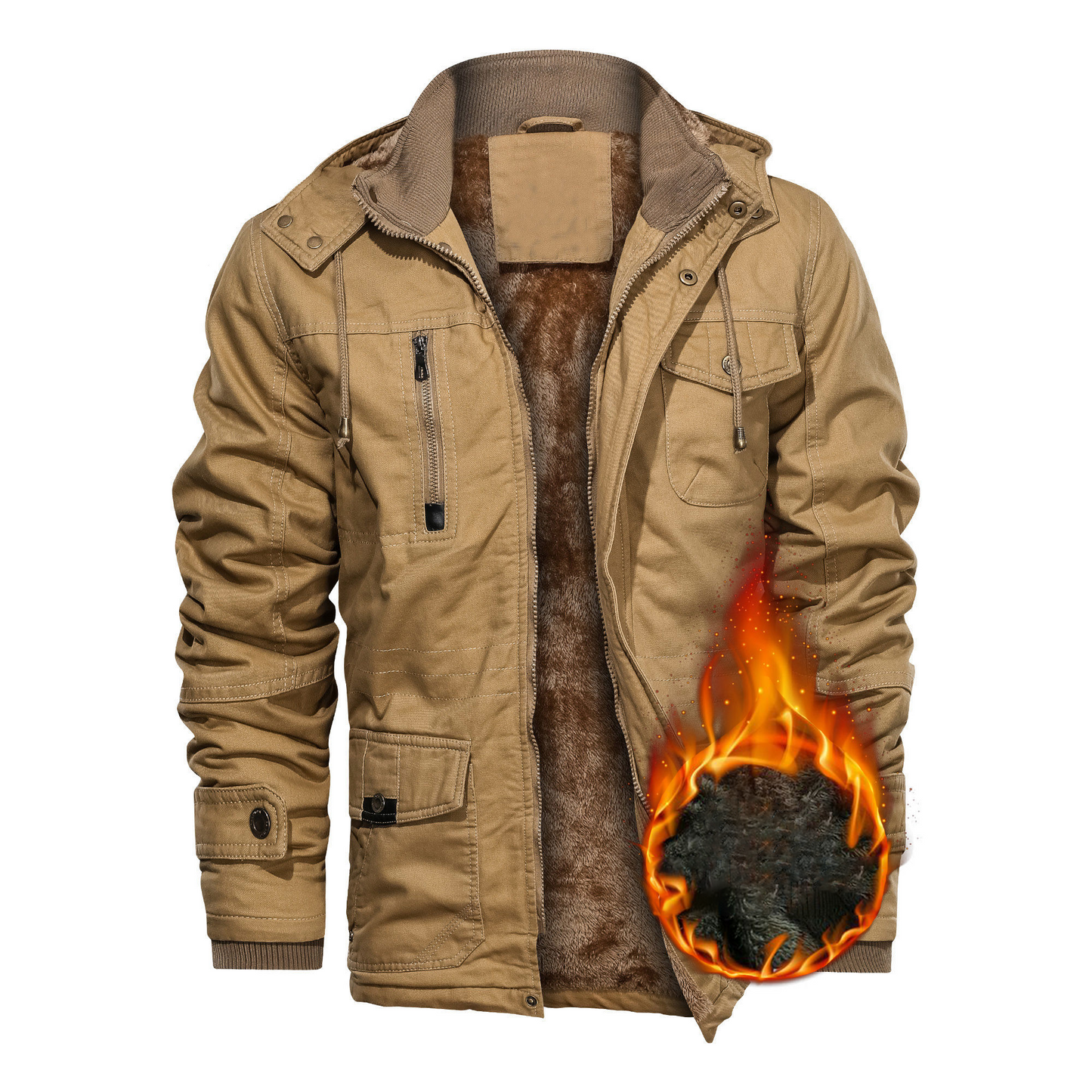 Men's Winter Plush Pocket Jacket