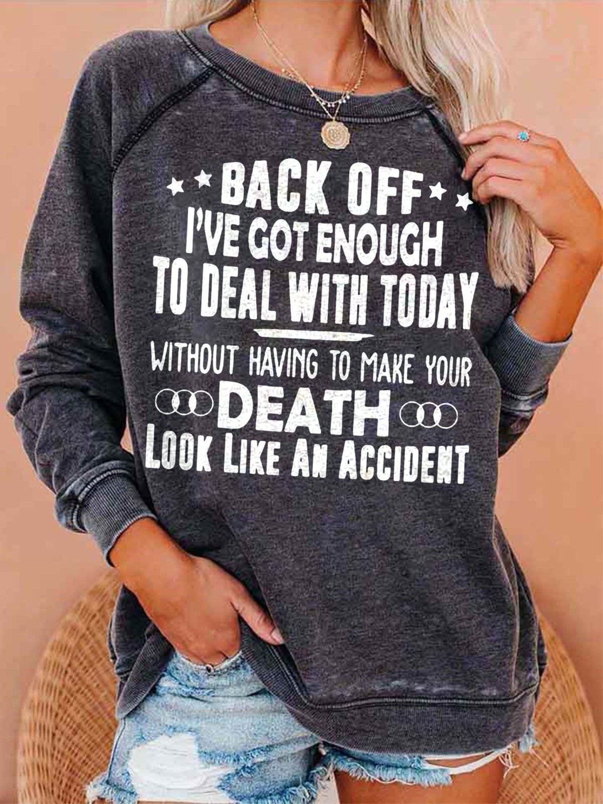 Enough To Deal With Today Women's Long Sleeve Shirt Sweatshirt
