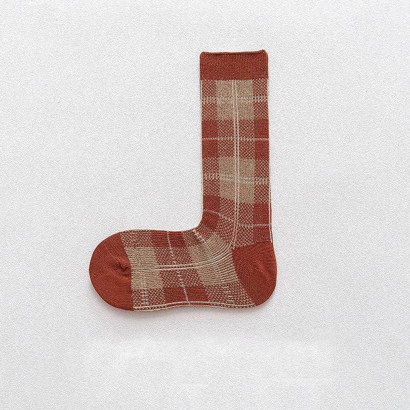 British Plaid Socks Retro Summer And Autumn Socks