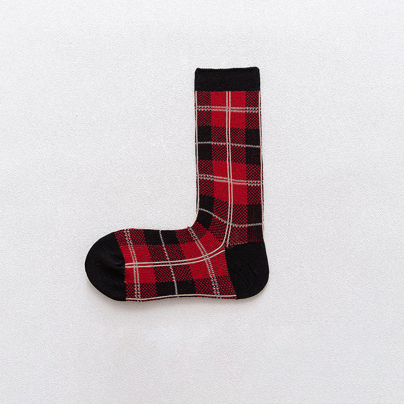 British Plaid Socks Retro Summer And Autumn Socks
