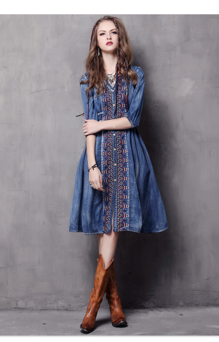 Western Denim Dress For Women
