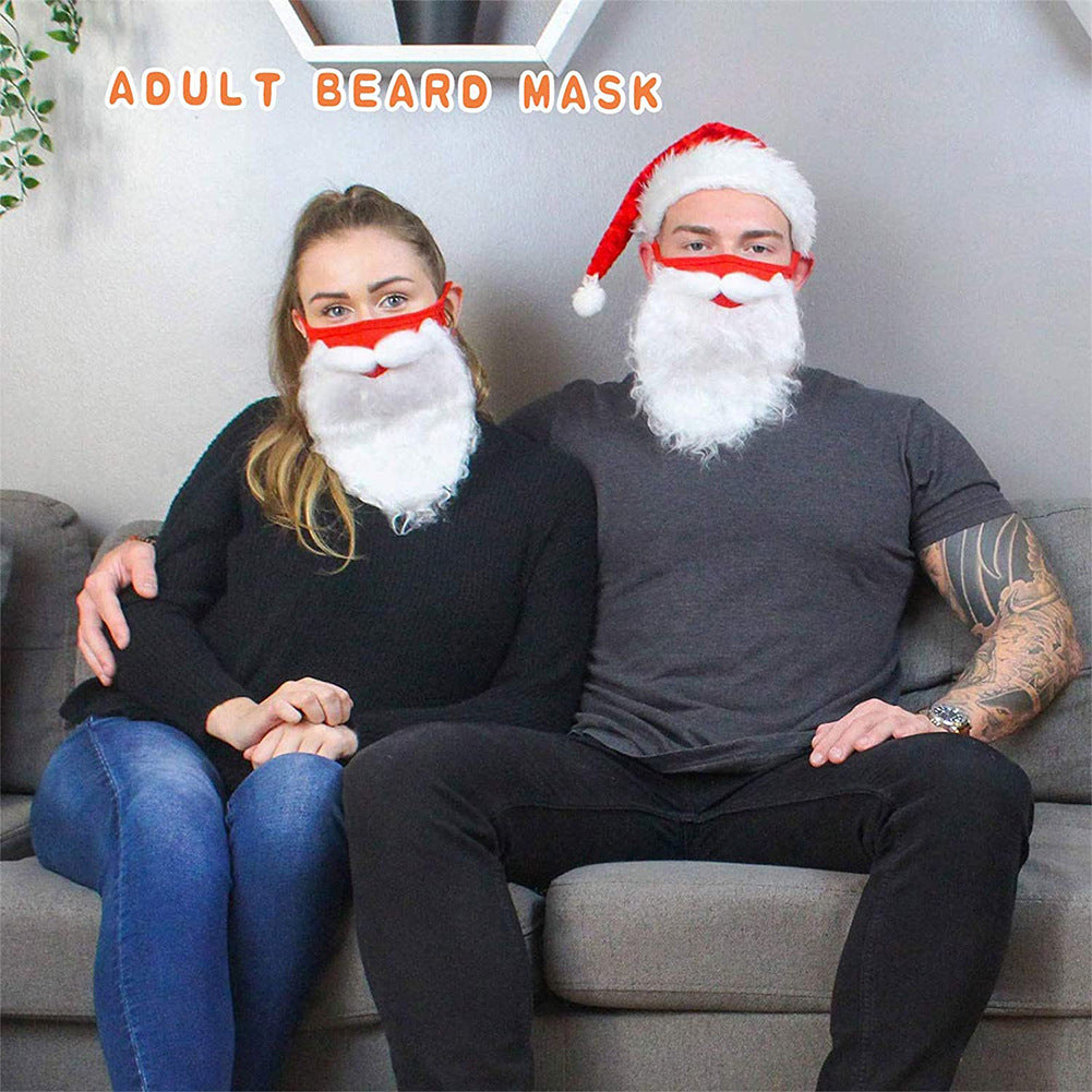 Christmas Decoration Funny White Santa Beard Mask