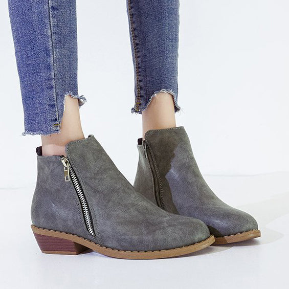 Women's Casual Leopard Print Flat Boots