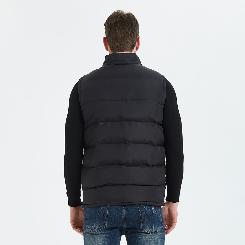 Men's Stand Collar Sleeveless Winter Vest Jacket