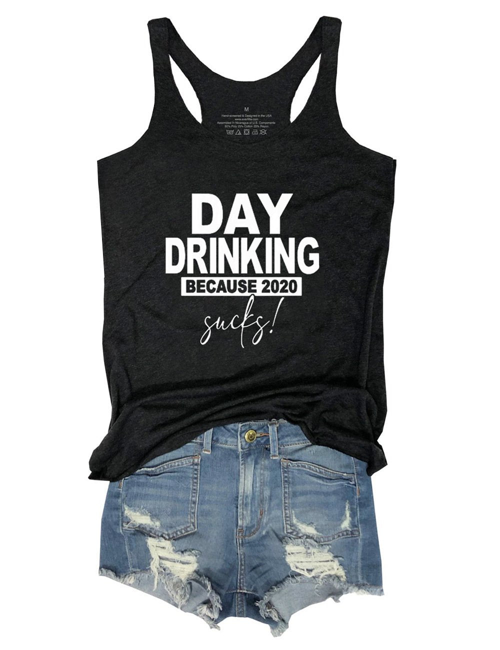 Day Drinking Because 2020 Sucks Women's Tank Tops