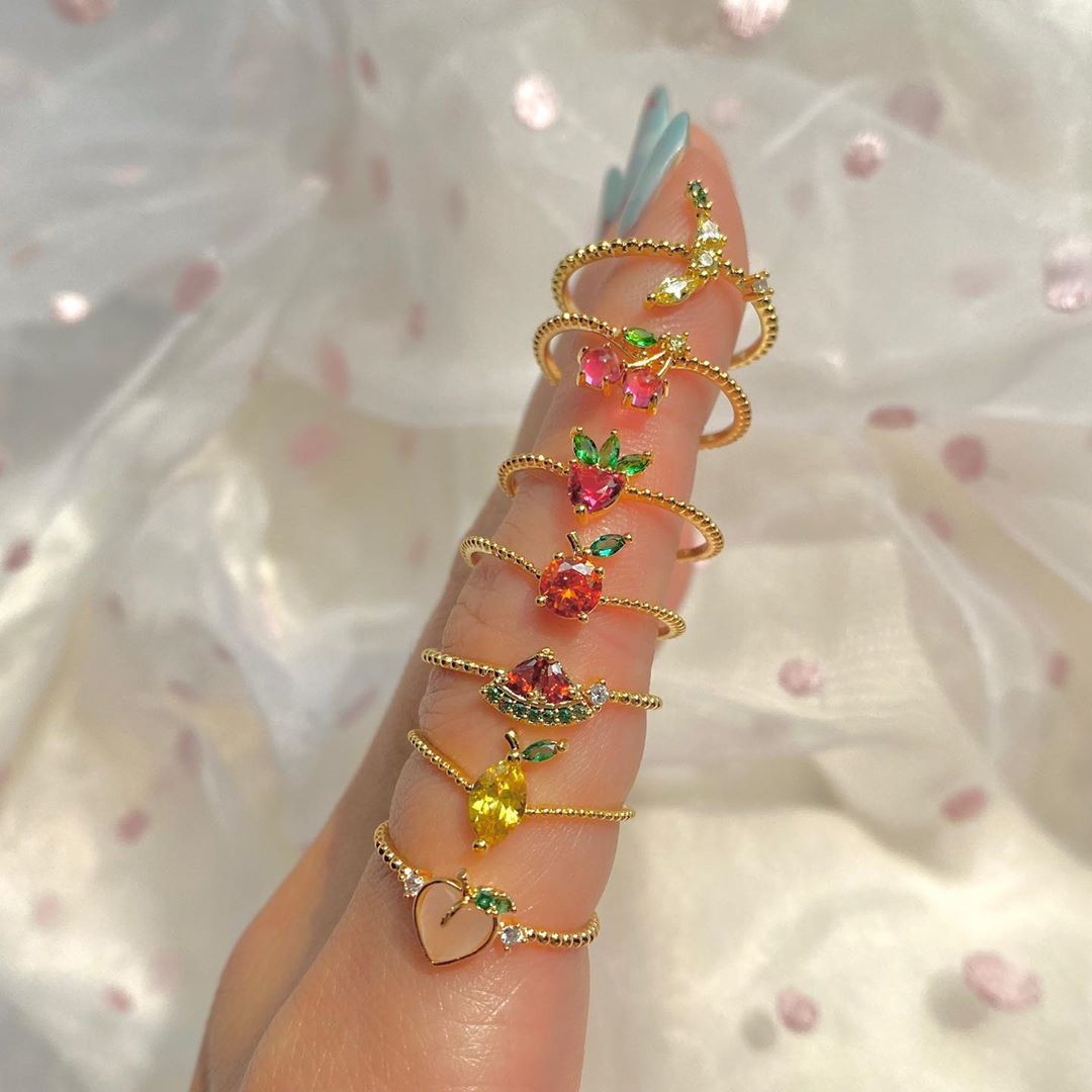 18k Gold Plated Exquisite Ring Perfect Peach Ring