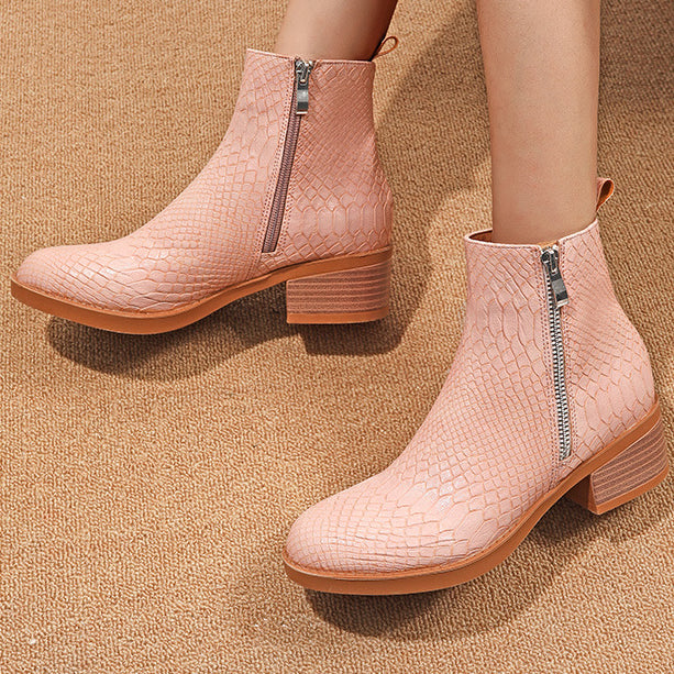 Woman Vintage Fall Leather Boots