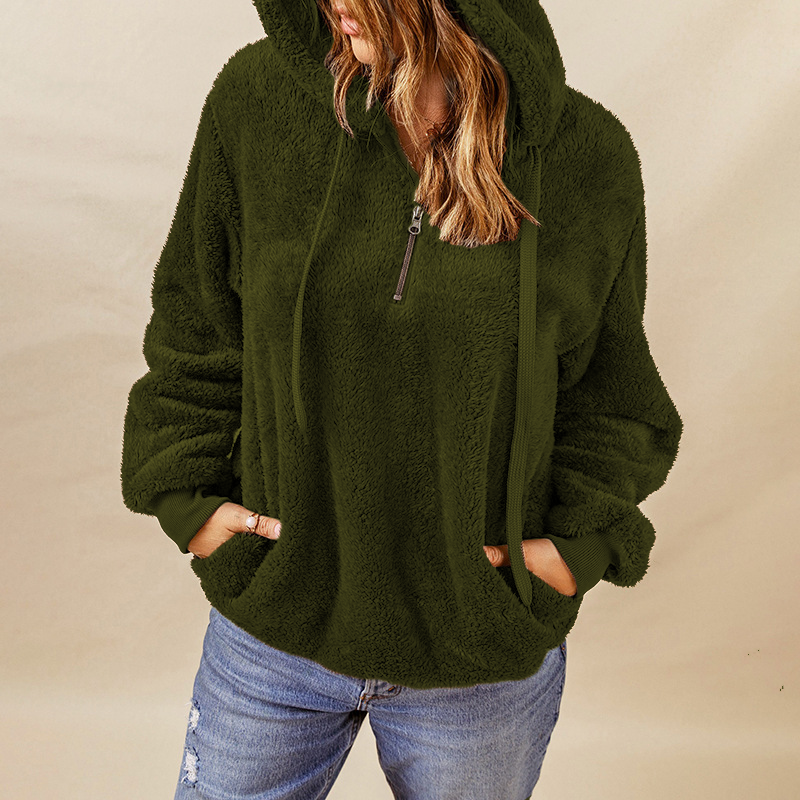 Women's Winter Plush Hooded Sweatshirt