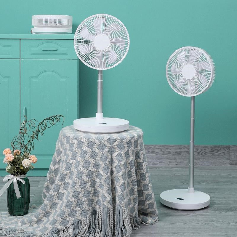 Storage Floor Electric Fan Remote Control Silent Wireless Charging Folding Fan