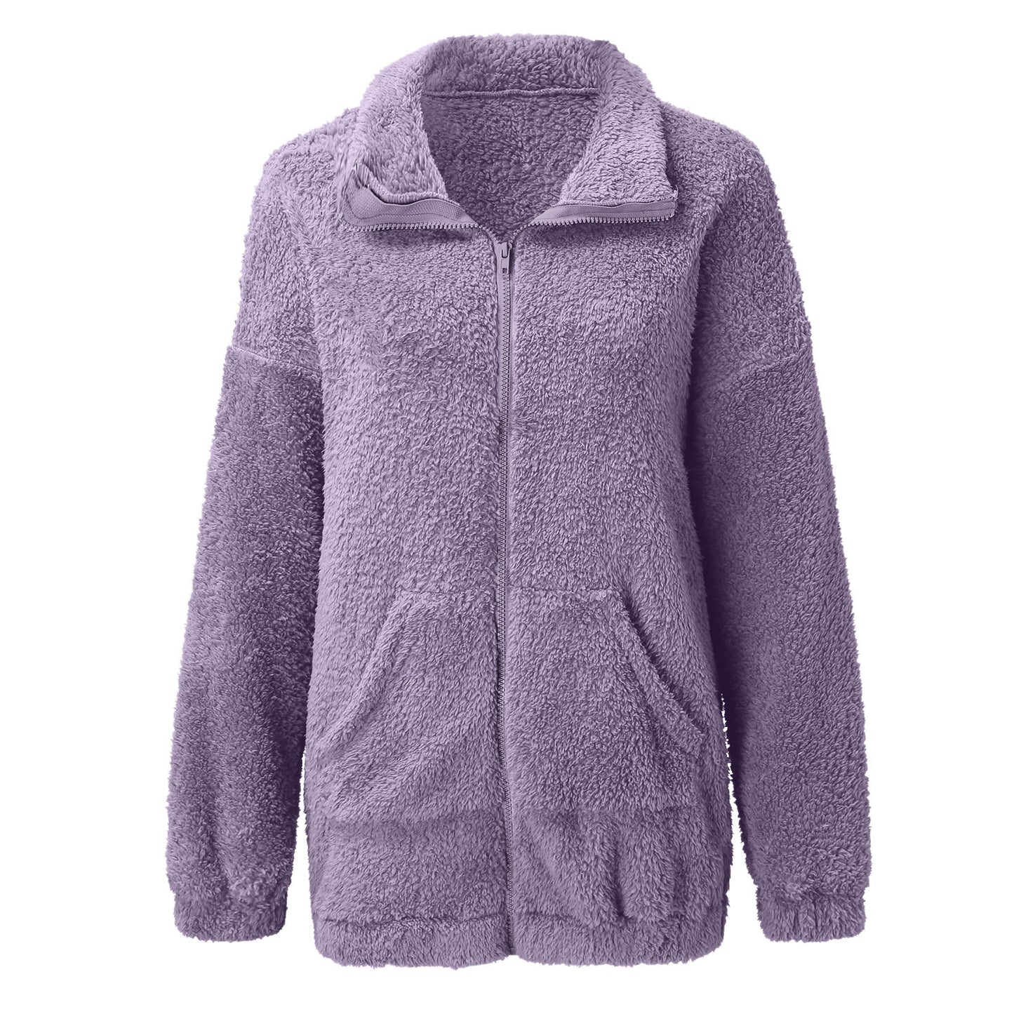 Woman Plush Autumn Cardigan Jacket