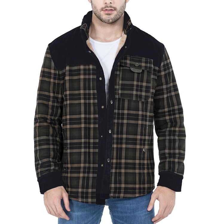 Men's Winter Plaid Sherpa Lined Jacket