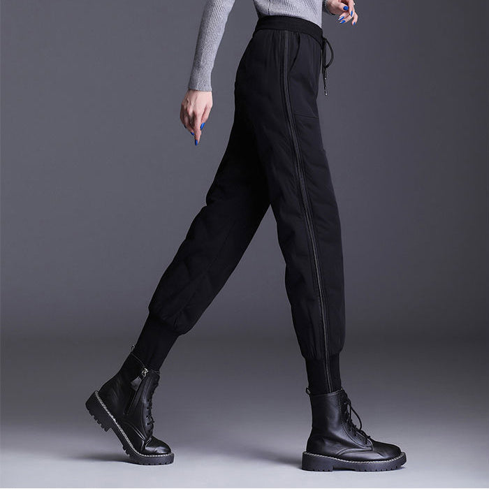 Large Size Women's Winter Slim Down Pants
