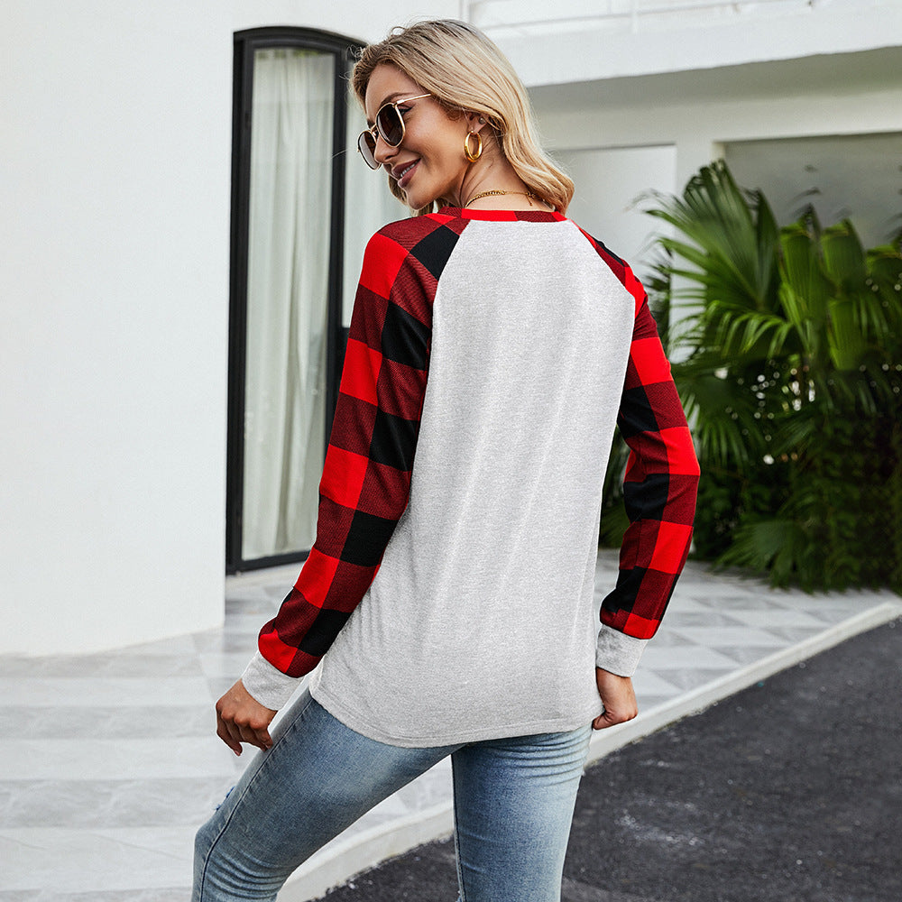 Christmas Tipsy Snowman Wine Cheers Tea Towel Plaid T-shirt For Women