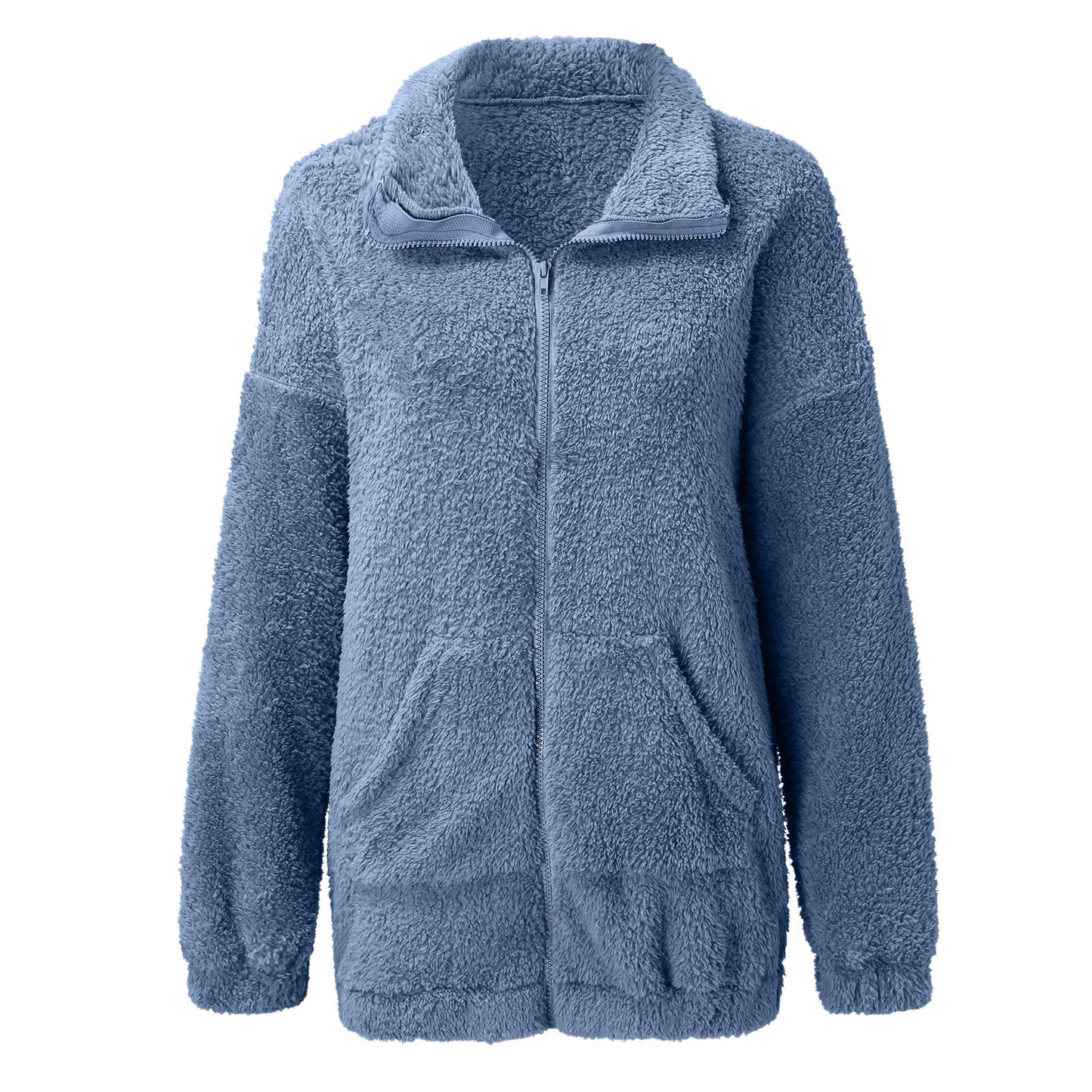 Woman Plush Autumn Cardigan Jacket