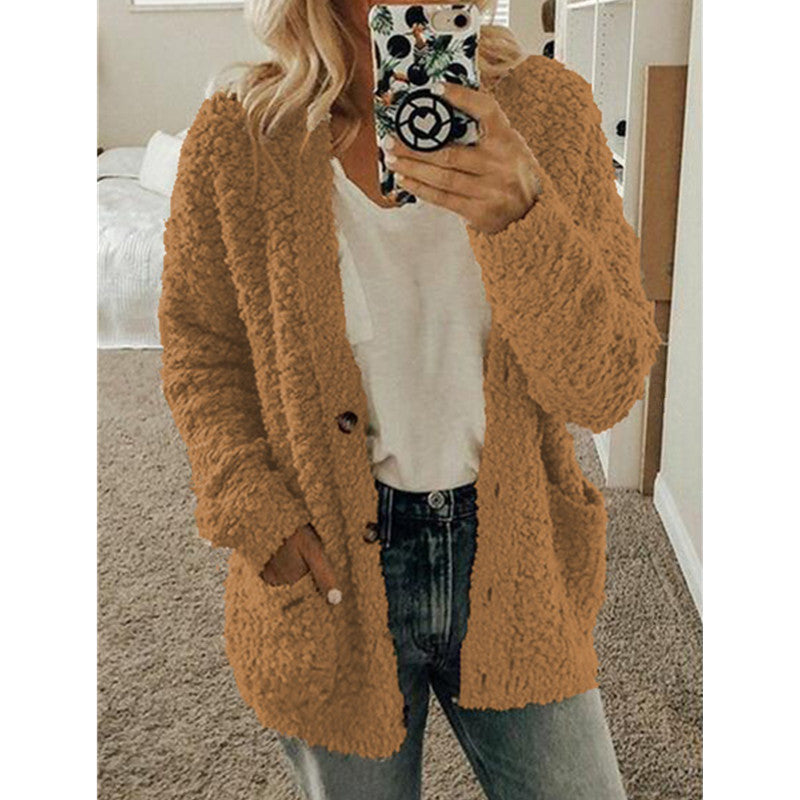Women's Casual Plush Cardigan Jacket