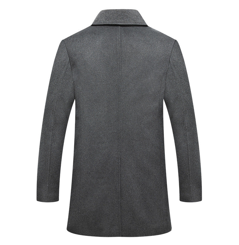 Men's Double Breasted Lapel Wool Jacket