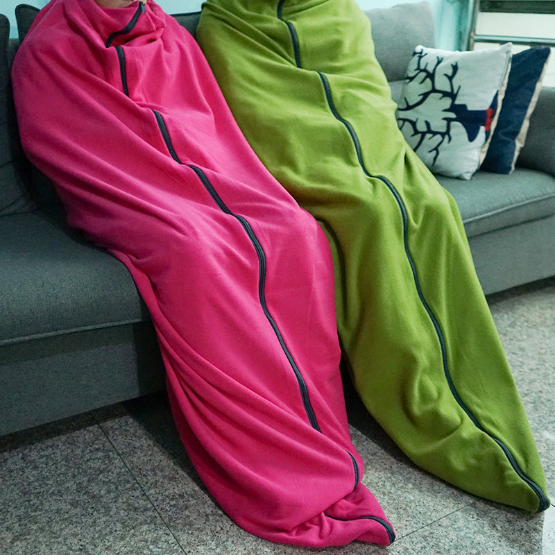 Outdoor Fleece Sleeping Bag Camping Travel Warm Blanket Anti-dirty Sleeping Bag