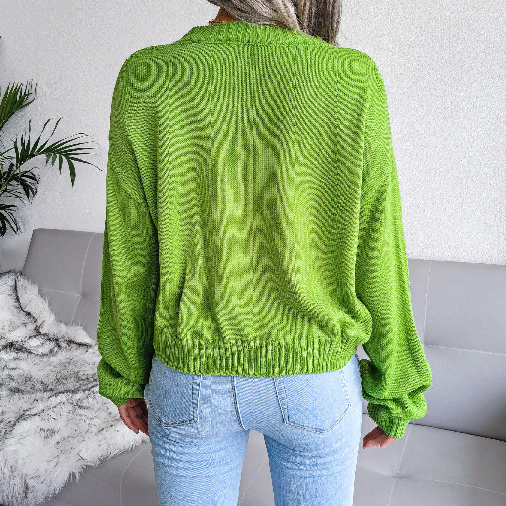 Cropped Cloud Cardigan Sweater For Women