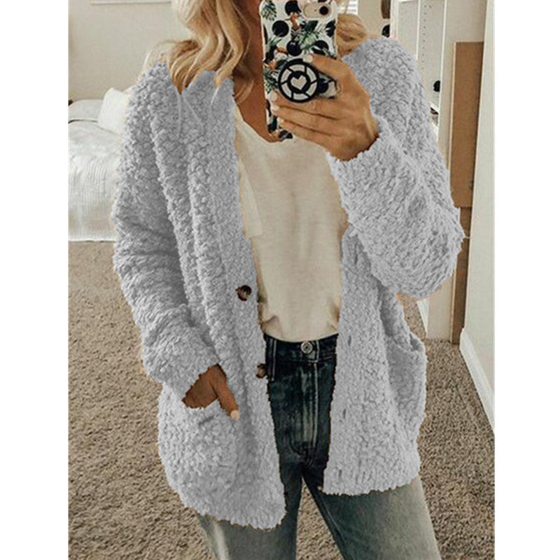 Women's Casual Plush Cardigan Jacket