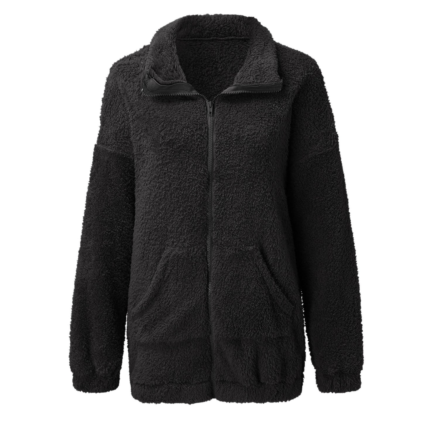 Woman Plush Autumn Cardigan Jacket