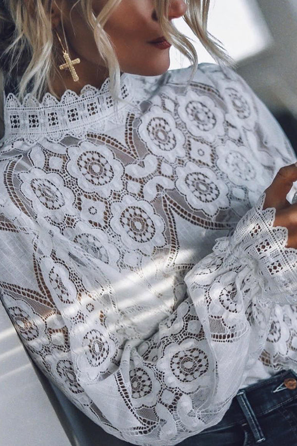 Women's Ciao Lovely Long Sleeve Lace Blouses