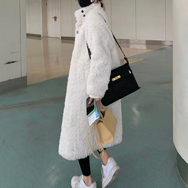 Winter Women's Long Plush Warm Coat