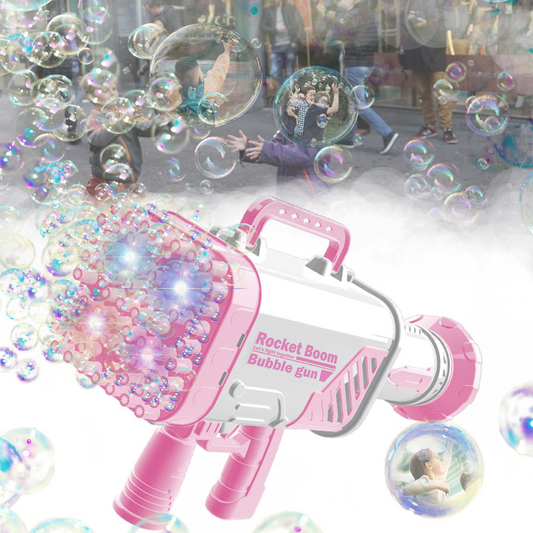 Colorful Lights Handheld Bazooka 64 Holes Bubble Gun Toy