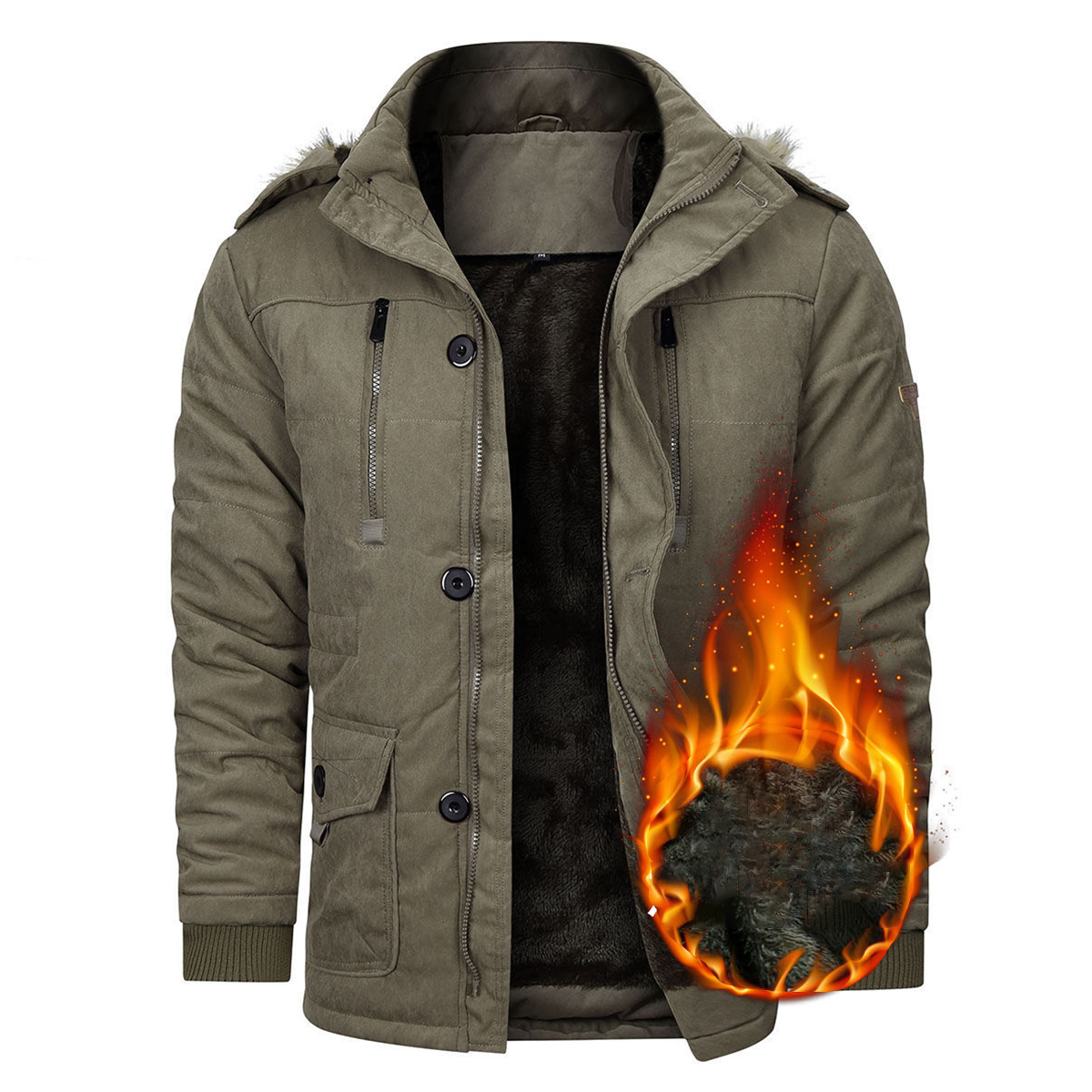 Men's Winter Lined Fleece Jacket