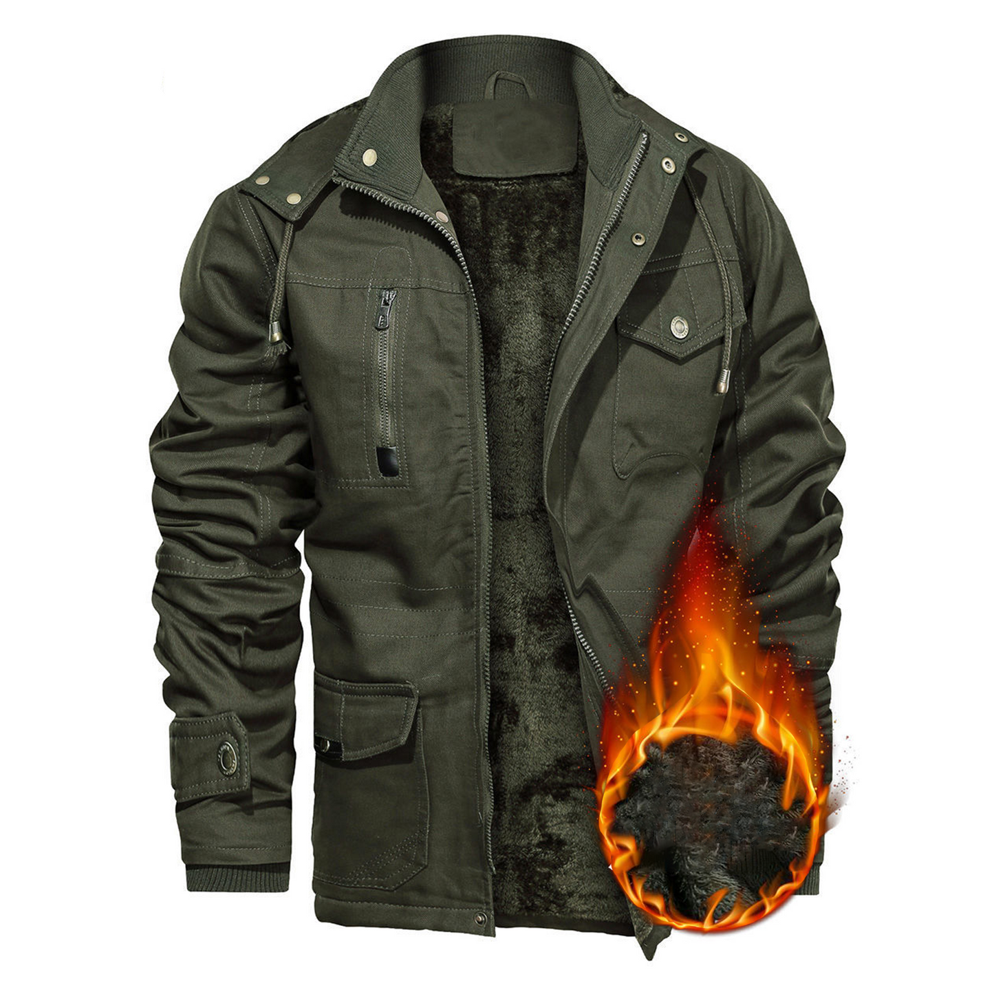 Men's Winter Plush Pocket Jacket