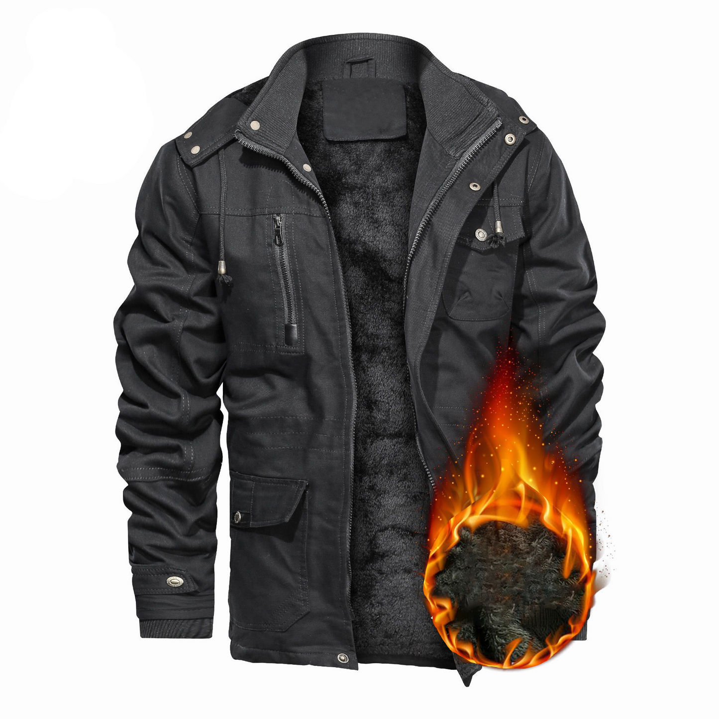 Men's Winter Plush Pocket Jacket