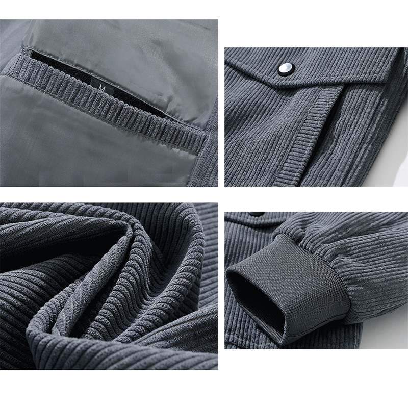 Men's Corduroy Cardigan Pocket Casual Jacket