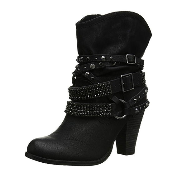Women's Retro Shiny Rivets Punk Casual Boots Winter Boots