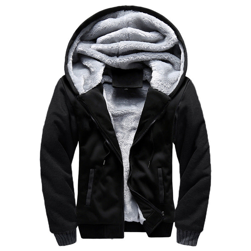 Mens Cotton-Padded Jacket Thick Warm Coat Sweatshirt