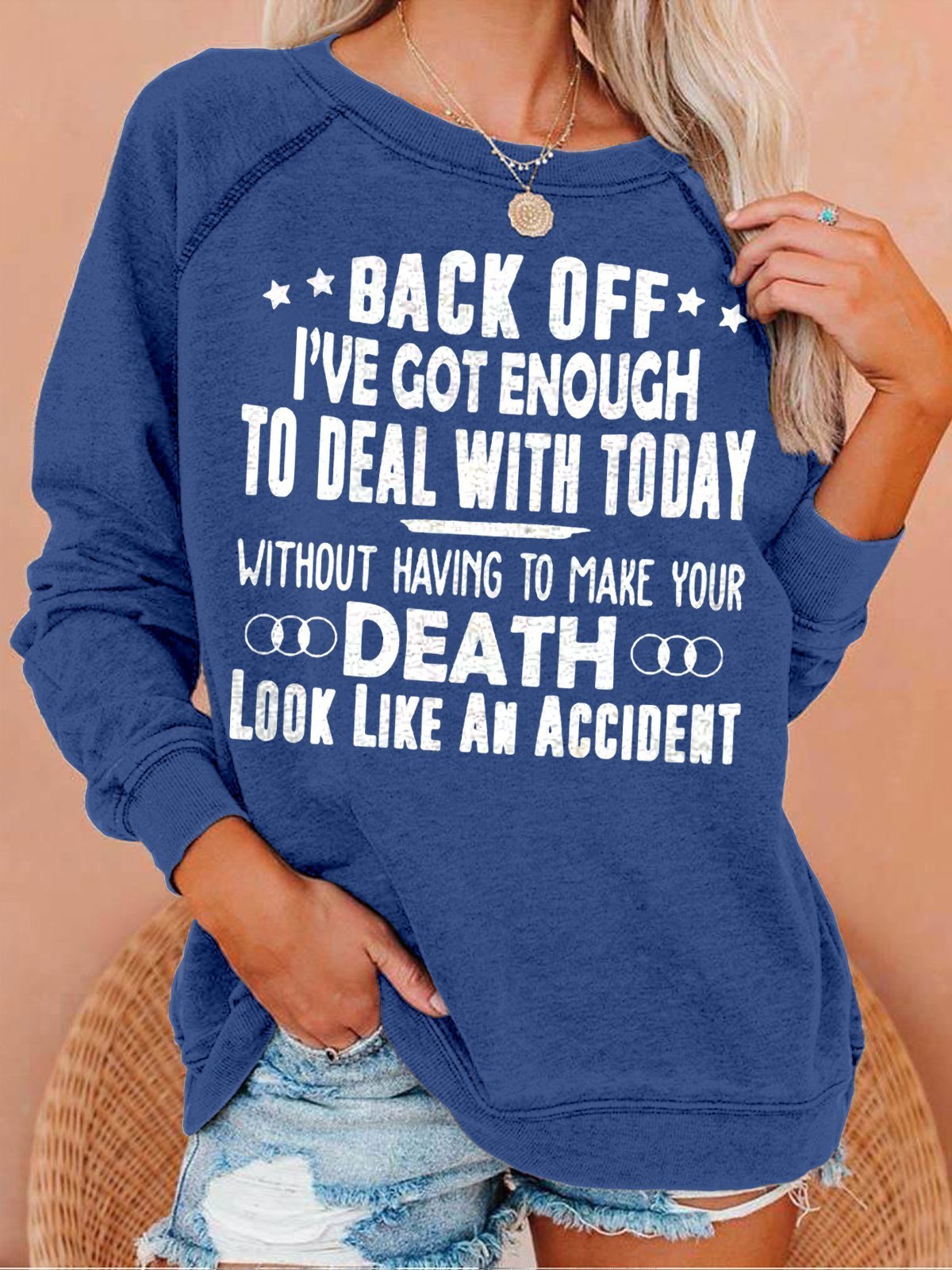 Enough To Deal With Today Women's Long Sleeve Shirt Sweatshirt