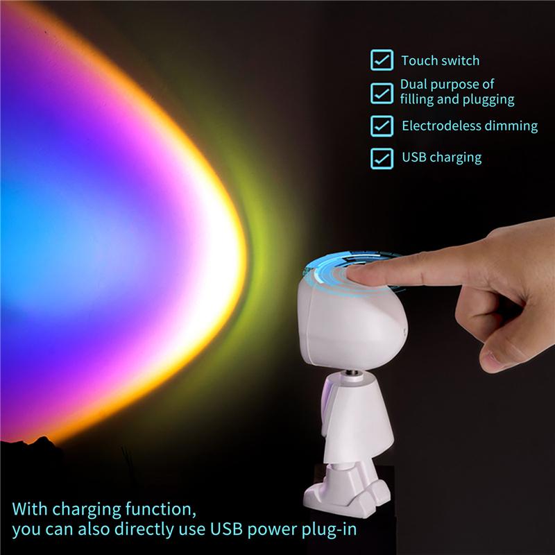Night Light Sunset Projector Lamp Robot Atmosphere Lights