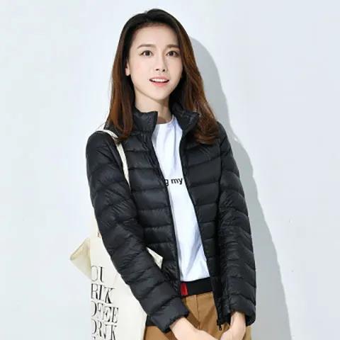 Women's Light Weight Multicolor Stand up Collar Down Jacket