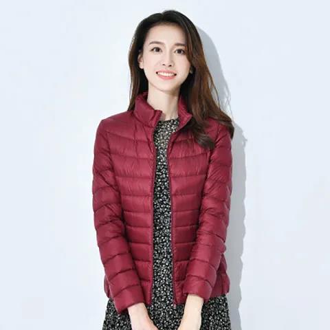 Women's Light Weight Multicolor Stand up Collar Down Jacket
