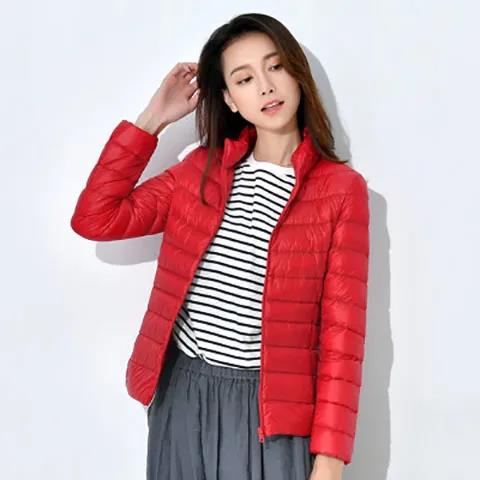 Women's Light Weight Multicolor Stand up Collar Down Jacket