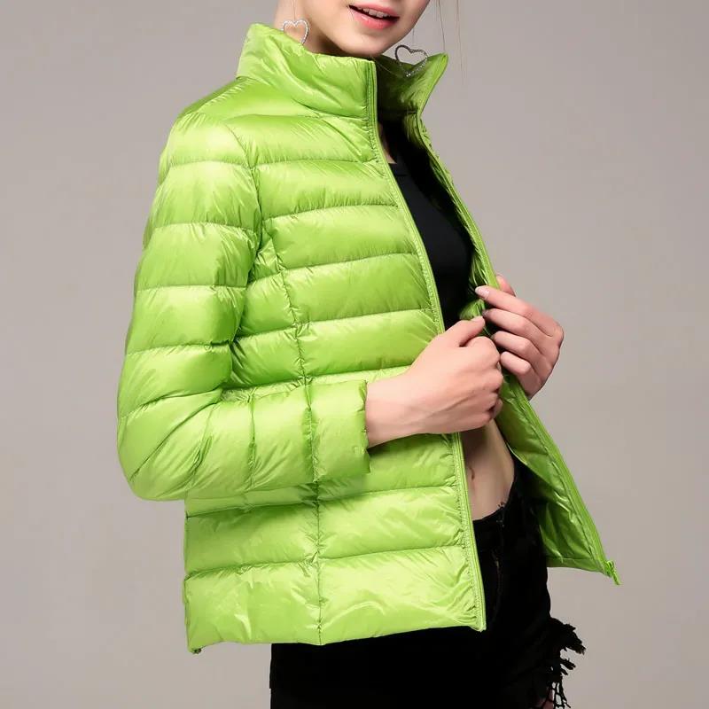 Women's Light Weight Multicolor Stand up Collar Down Jacket