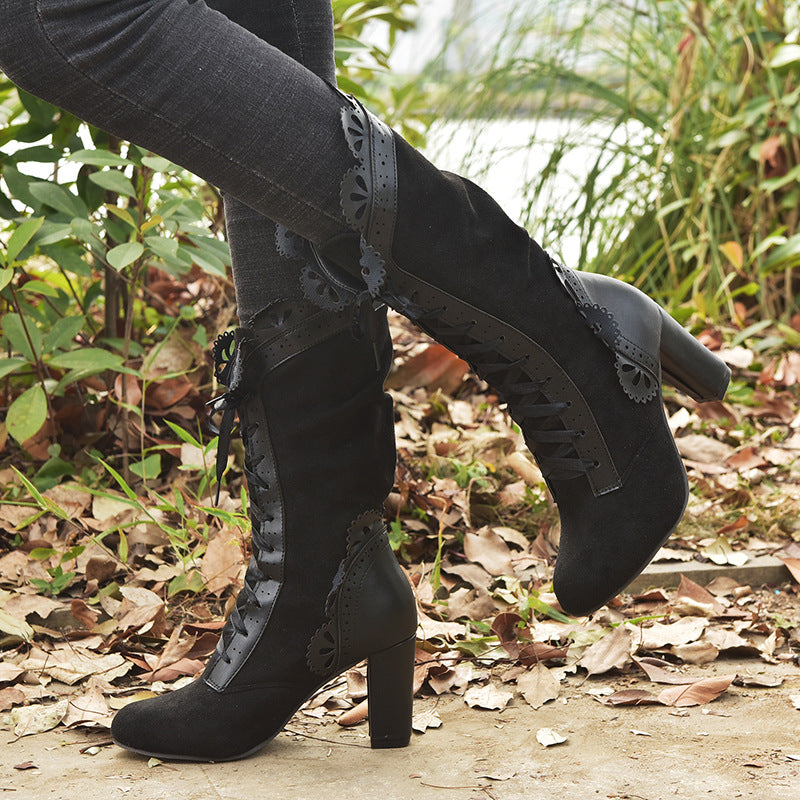 Women's Lace-Up Vintage Lace Boots