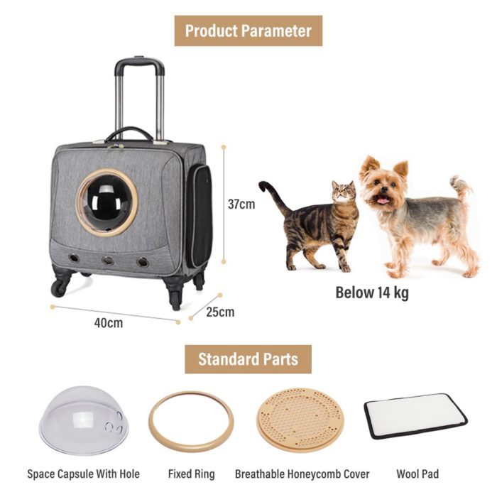 Outing Pet Backpack Portable Picnic Pet Trolley Case