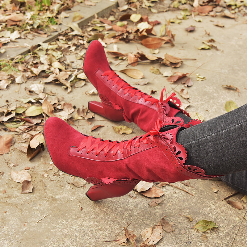 Women's Lace-Up Vintage Lace Boots