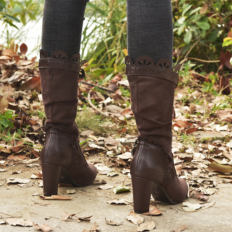 Women's Lace-Up Vintage Lace Boots