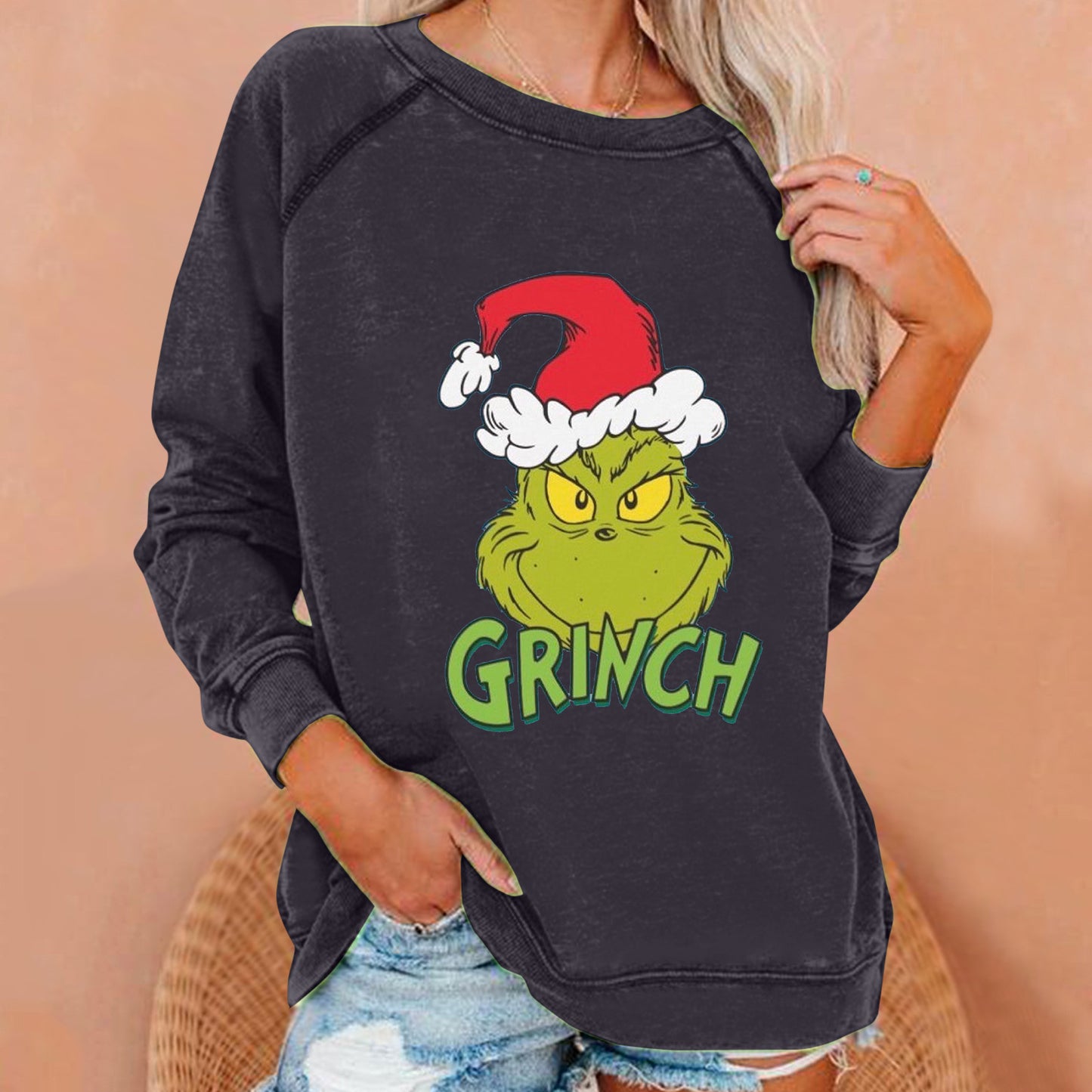 Women's Grinch Christmas Loose Sweatshirt