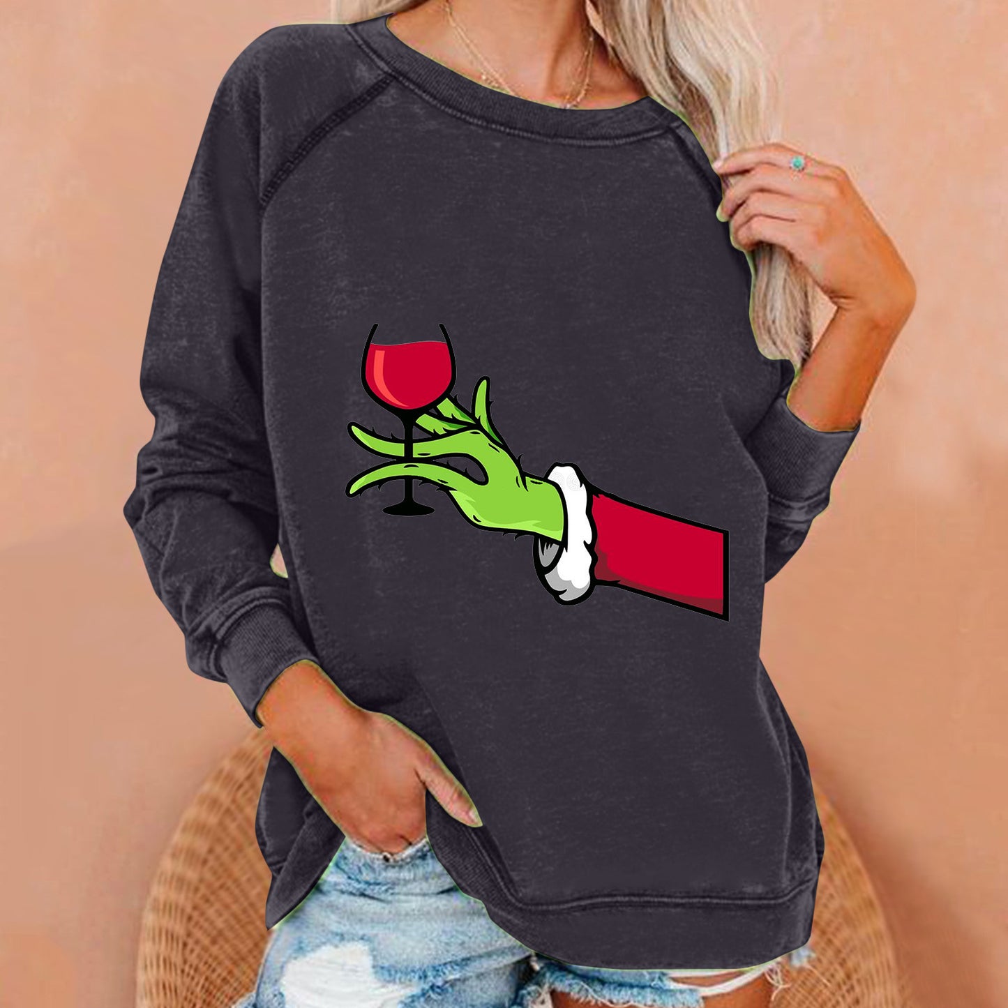 Women's Grinch Christmas Loose Sweatshirt